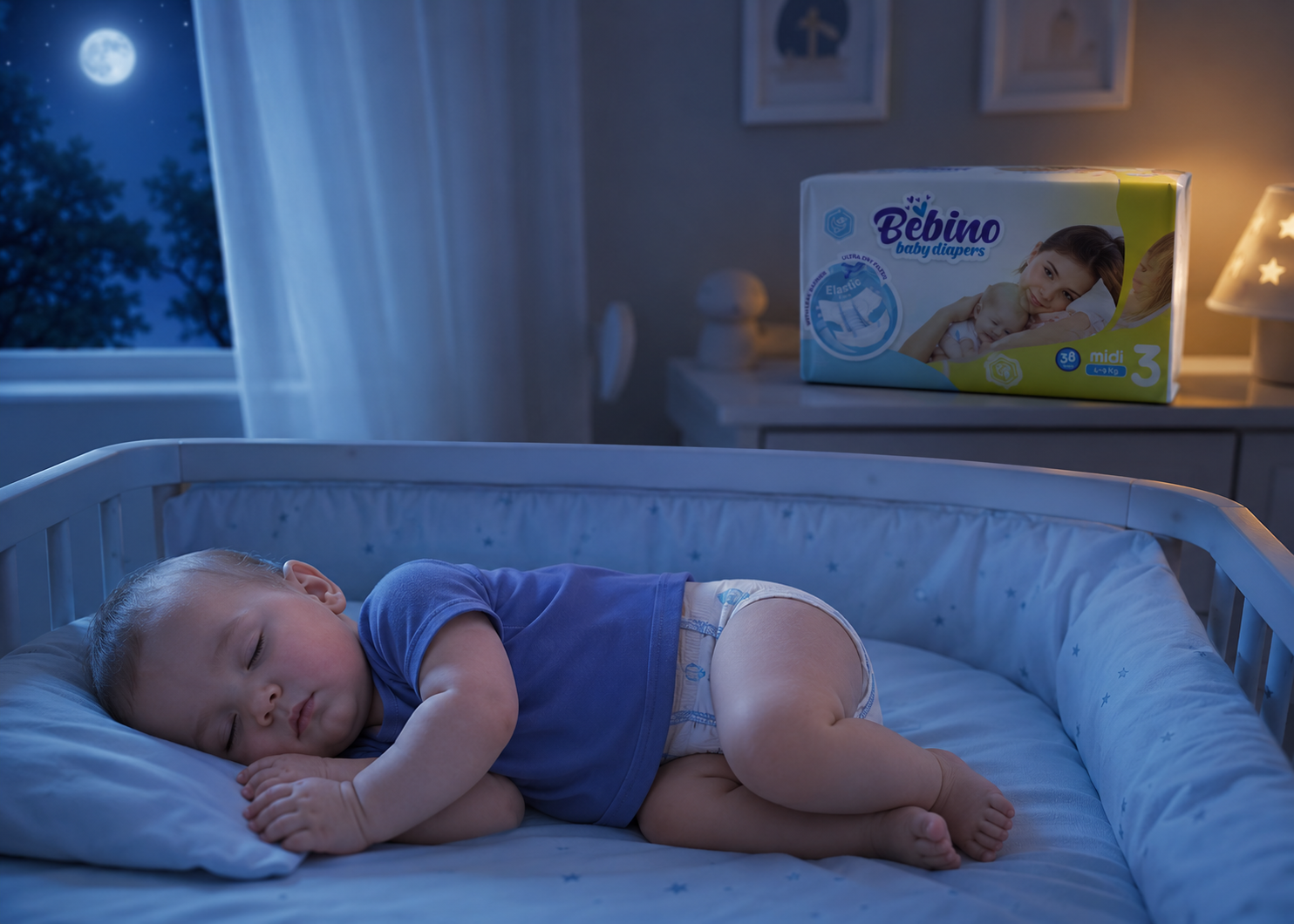 A baby sleeping peacefully through the night