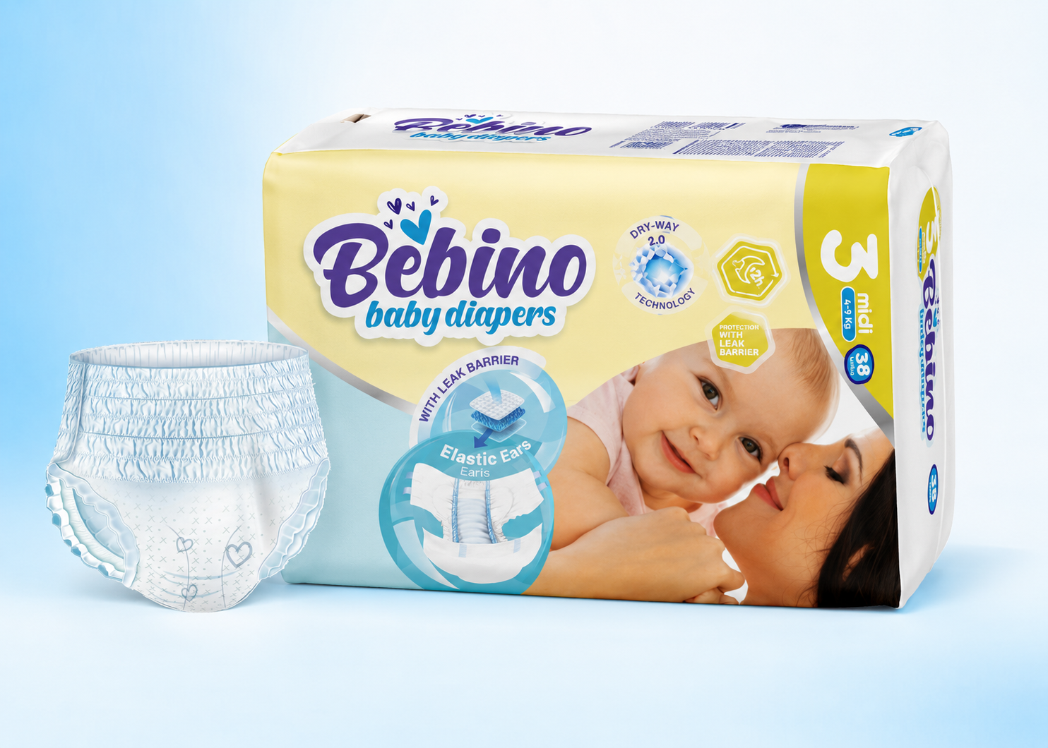 Bebino pack range by size